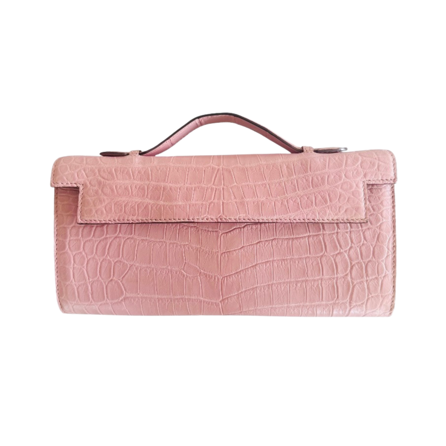 Long Clutch in Baby Pink Matte Nile Crocodile Skin