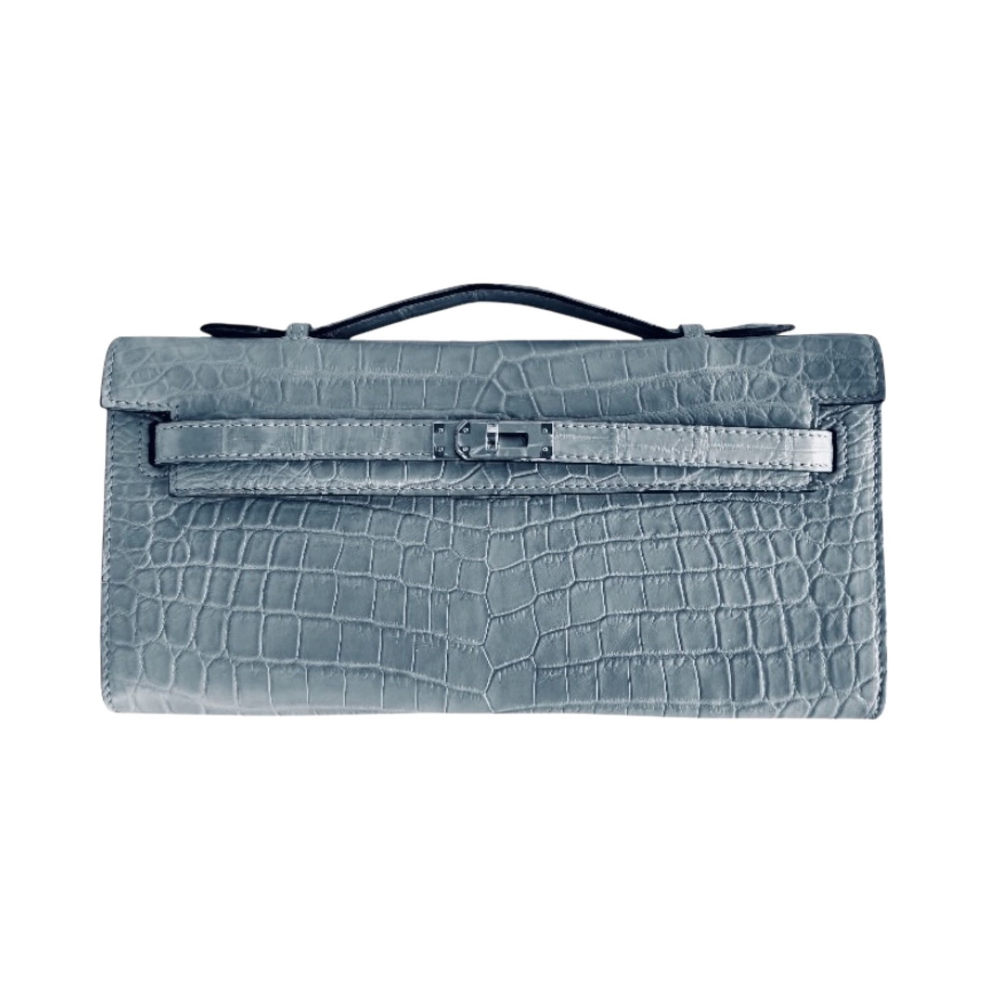 Princess Clutch in Light Blue Matte Nile Crocodile Skin