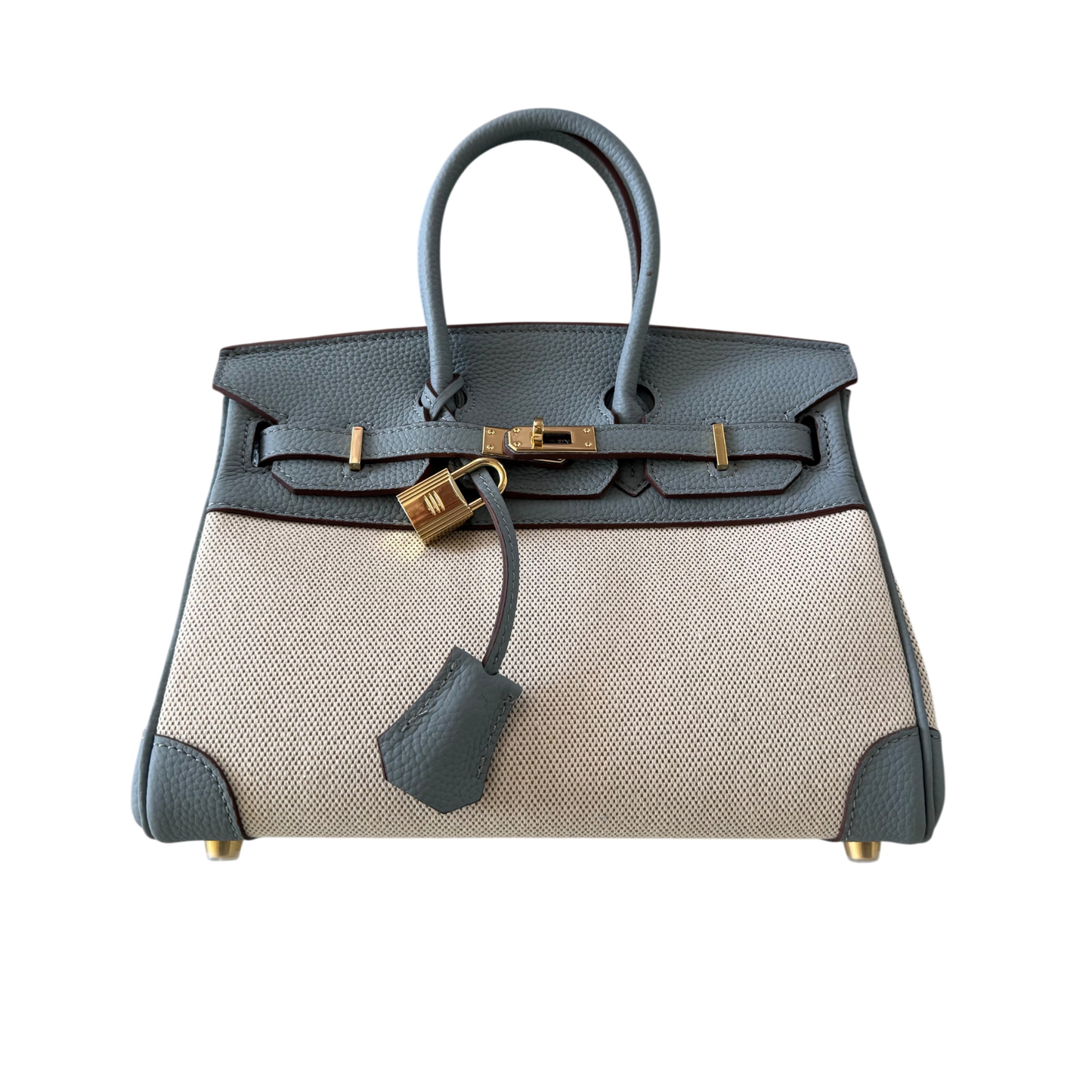 Duchess Handbag in Canvas and Grey Leather