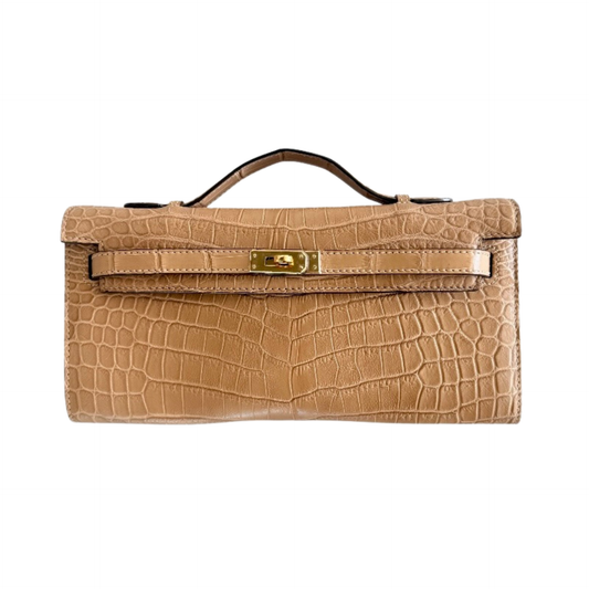 Princess Clutch in Beige Matte Nile Crocodile Skin