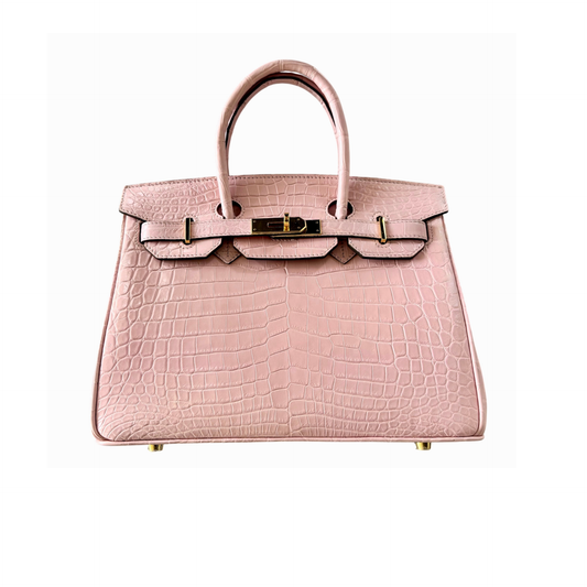 Duchess Handbag in Light Pink Nile Crocodile Belly Skin