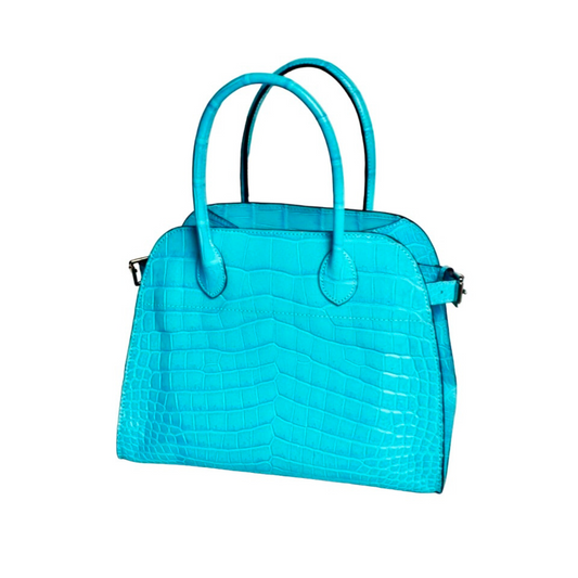 Rowena Handbag in Turquoise Crocodile Skin