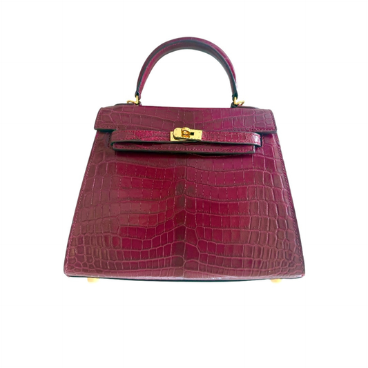 Princess Handbag in Merlot Nile Crocodile Belly Skin