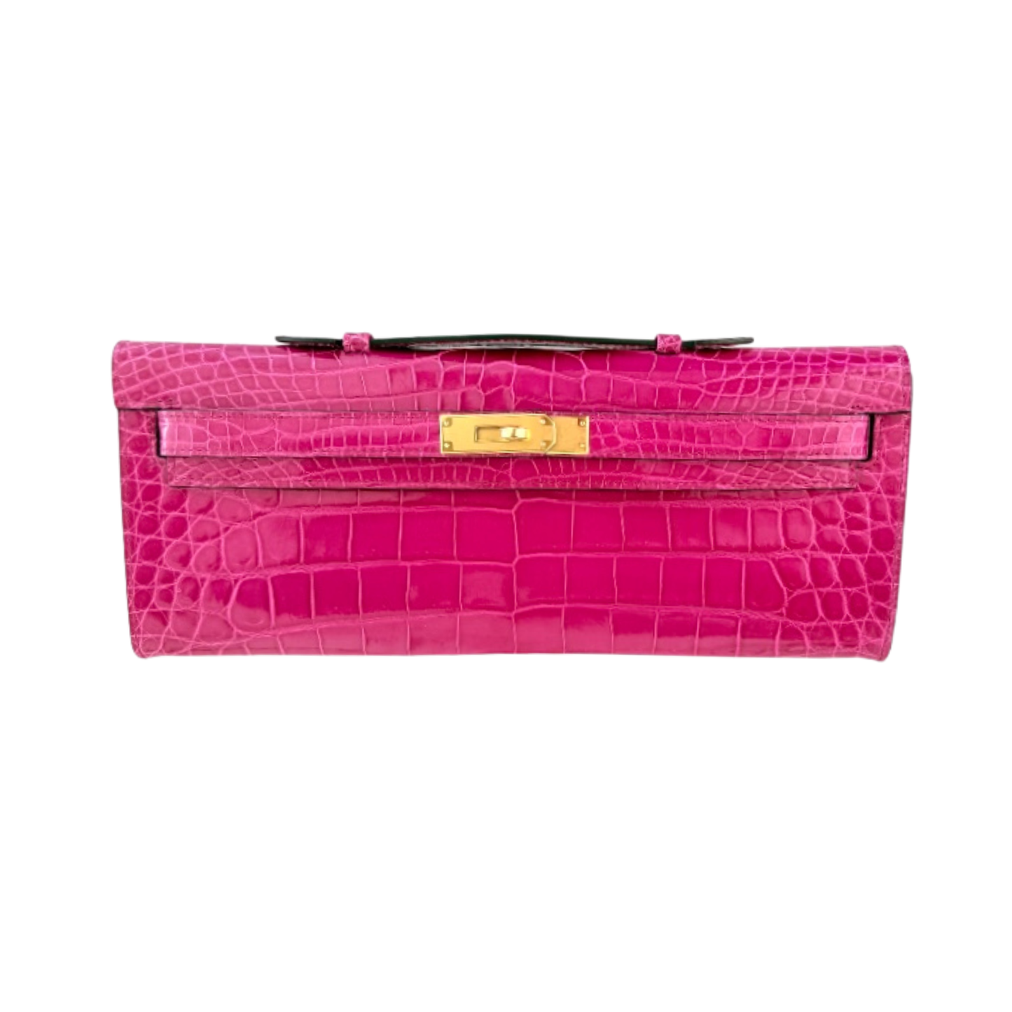 Princess Clutch in Shiny Magenta Nile Crocodile Skin