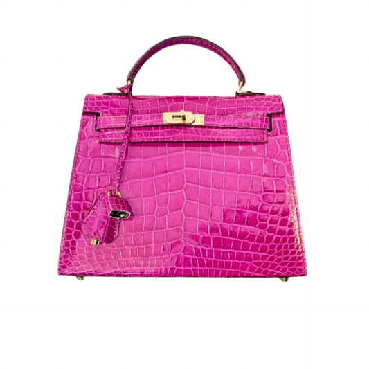 Princess Handbag in Magenta Nile Crocodile Belly Skin