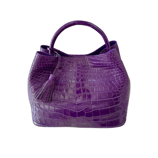 Darling Handbag in Purple Crocodile Belly Skin