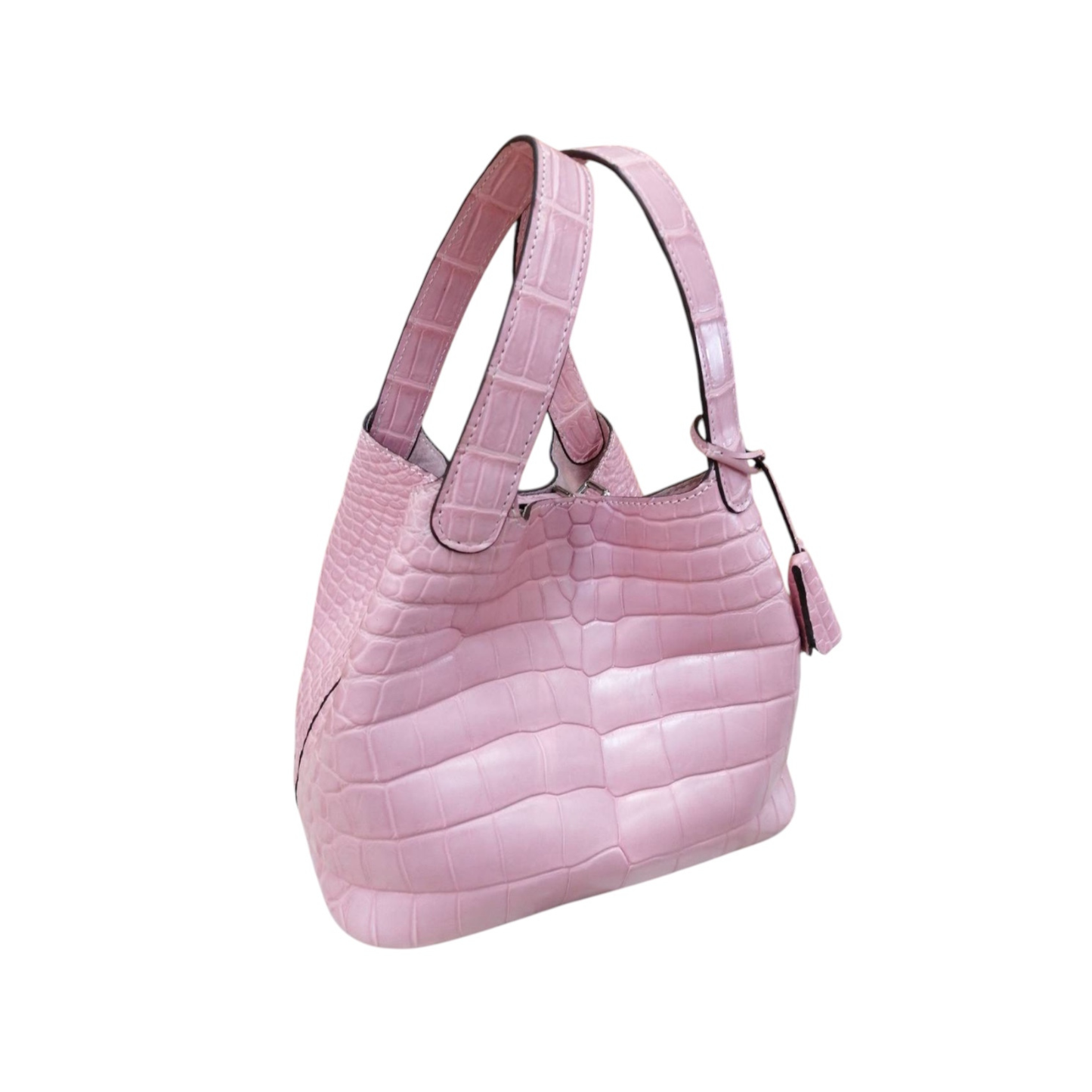 Pico Handbag in Light Pink Crocodile Belly Skin