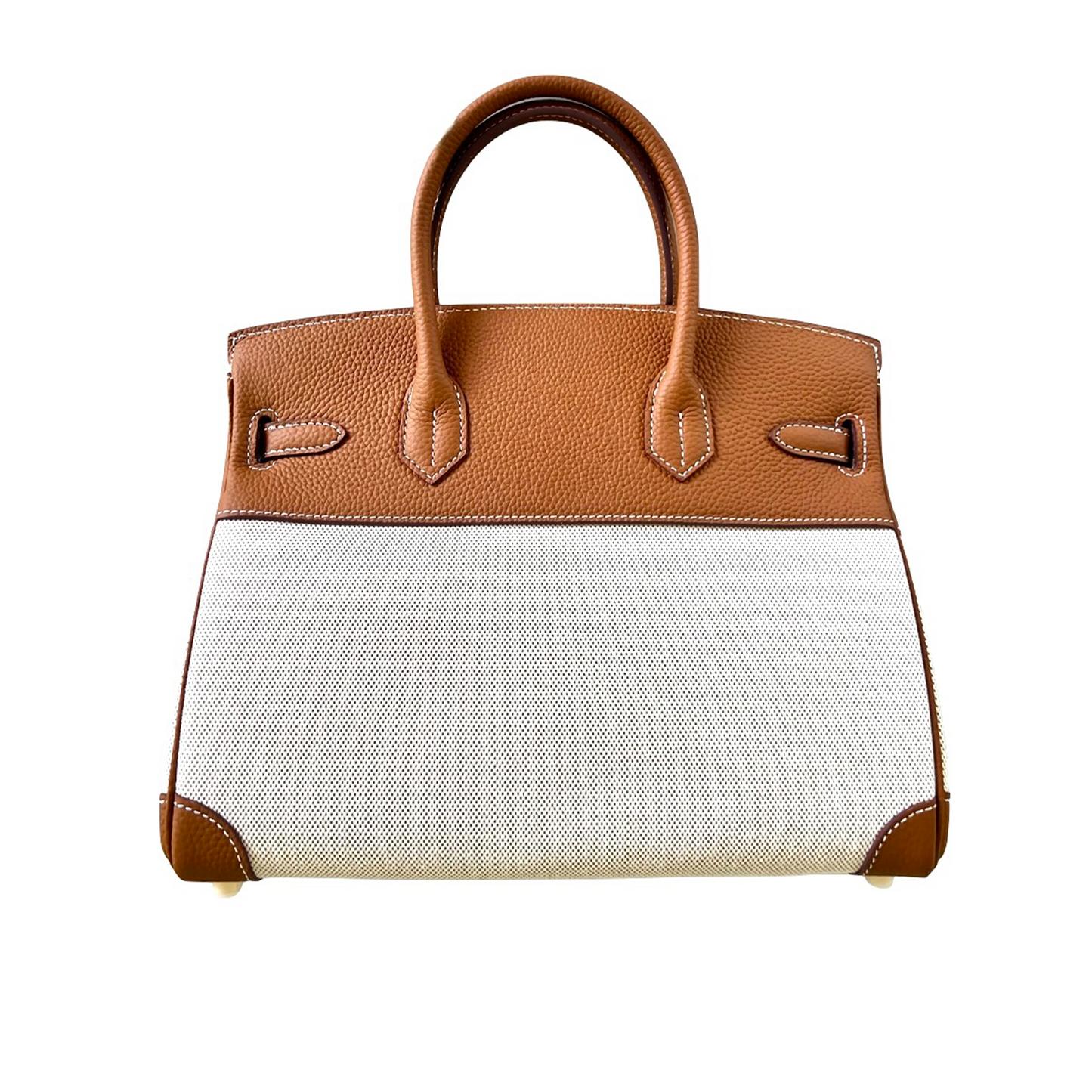 Duchess Handbag in Linen and Cognac Leather