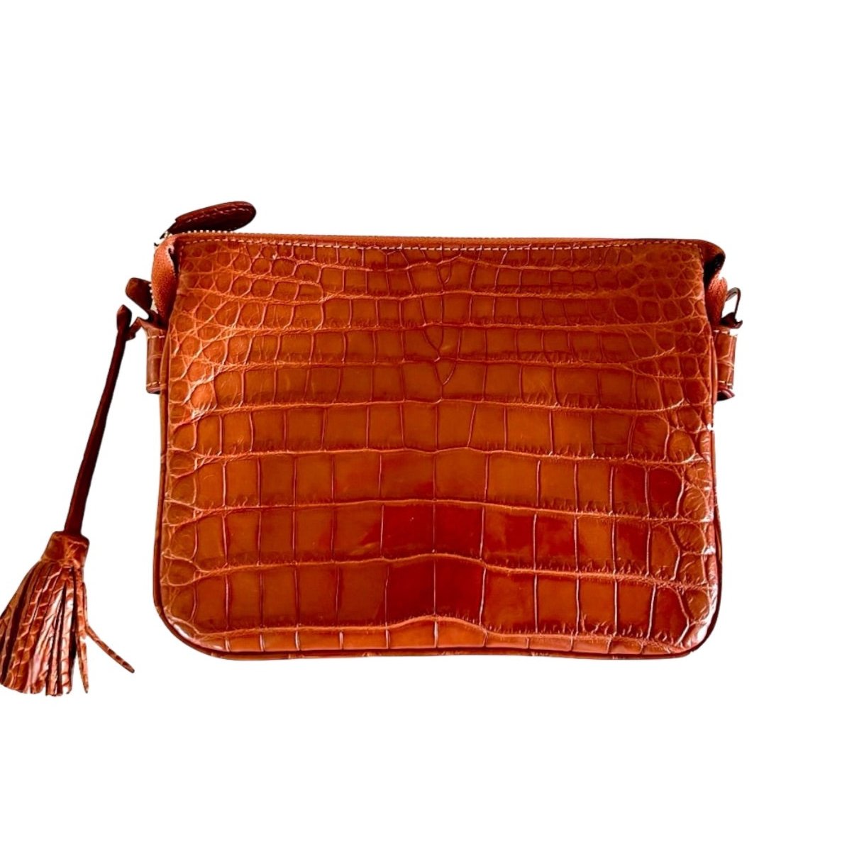 Messenger in Brown Matte Crocodile Belly Skin