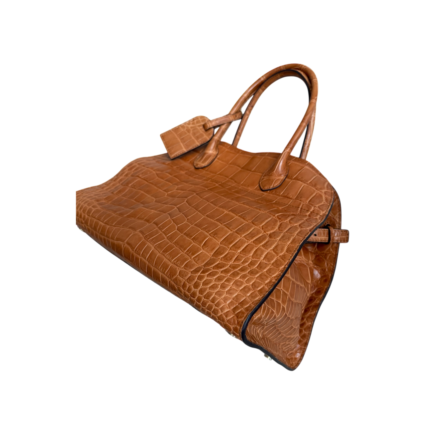 Rowena Handbag in Cognac Crocodile Skin