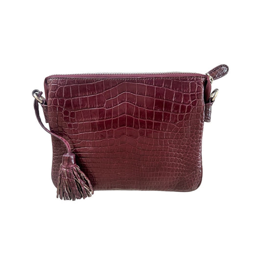 Messenger in Maroon Matte Crocodile Belly Skin