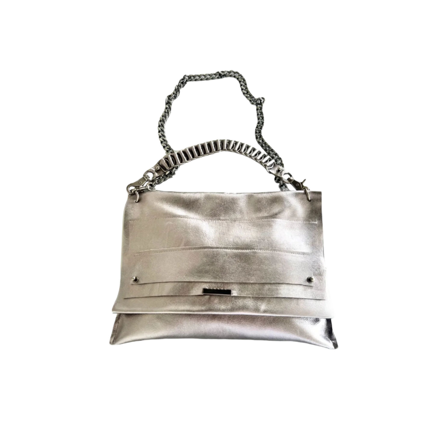 Large Metallic Silver Envelope Bag