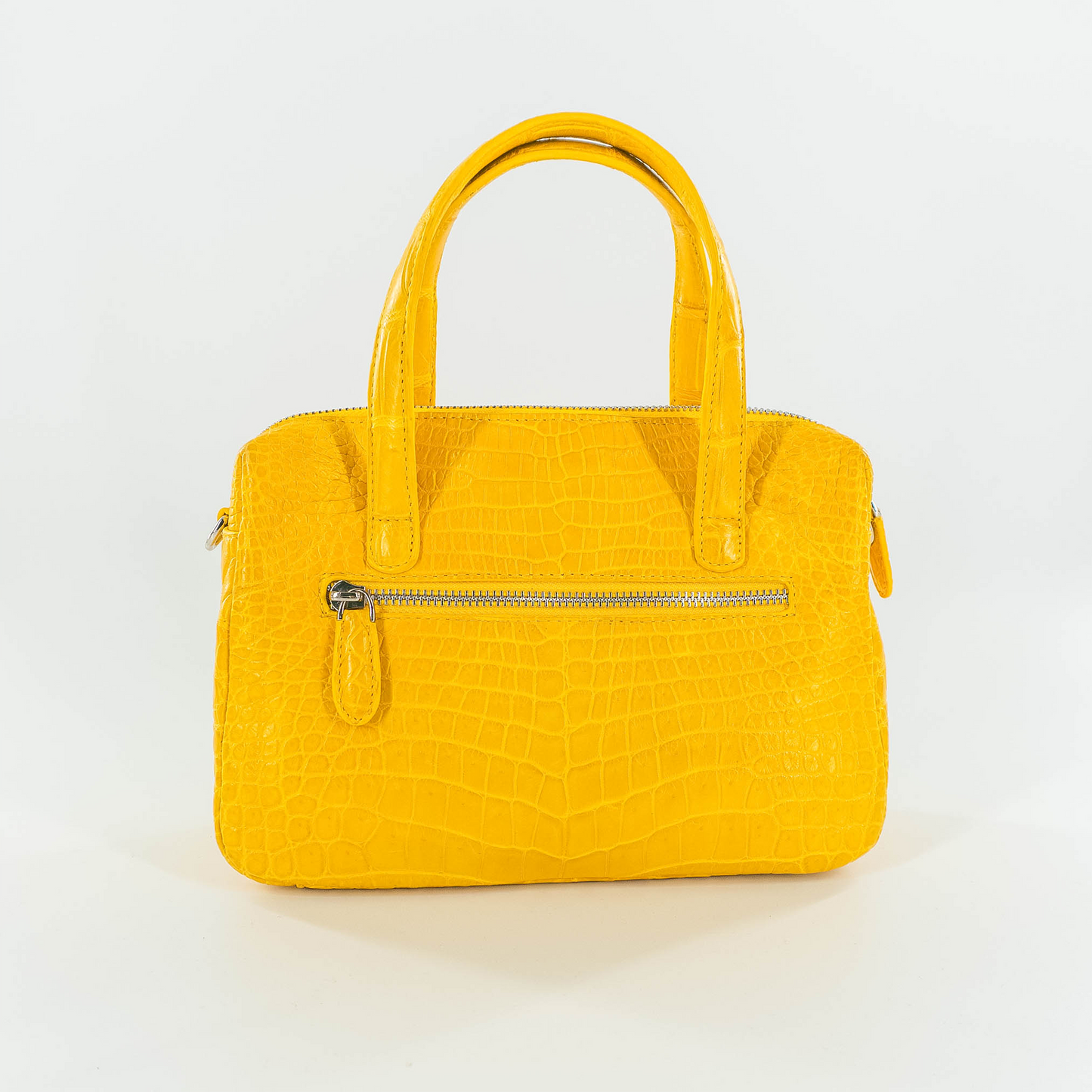 Lily Handbag in Matte Yellow Crocodile Belly Skin