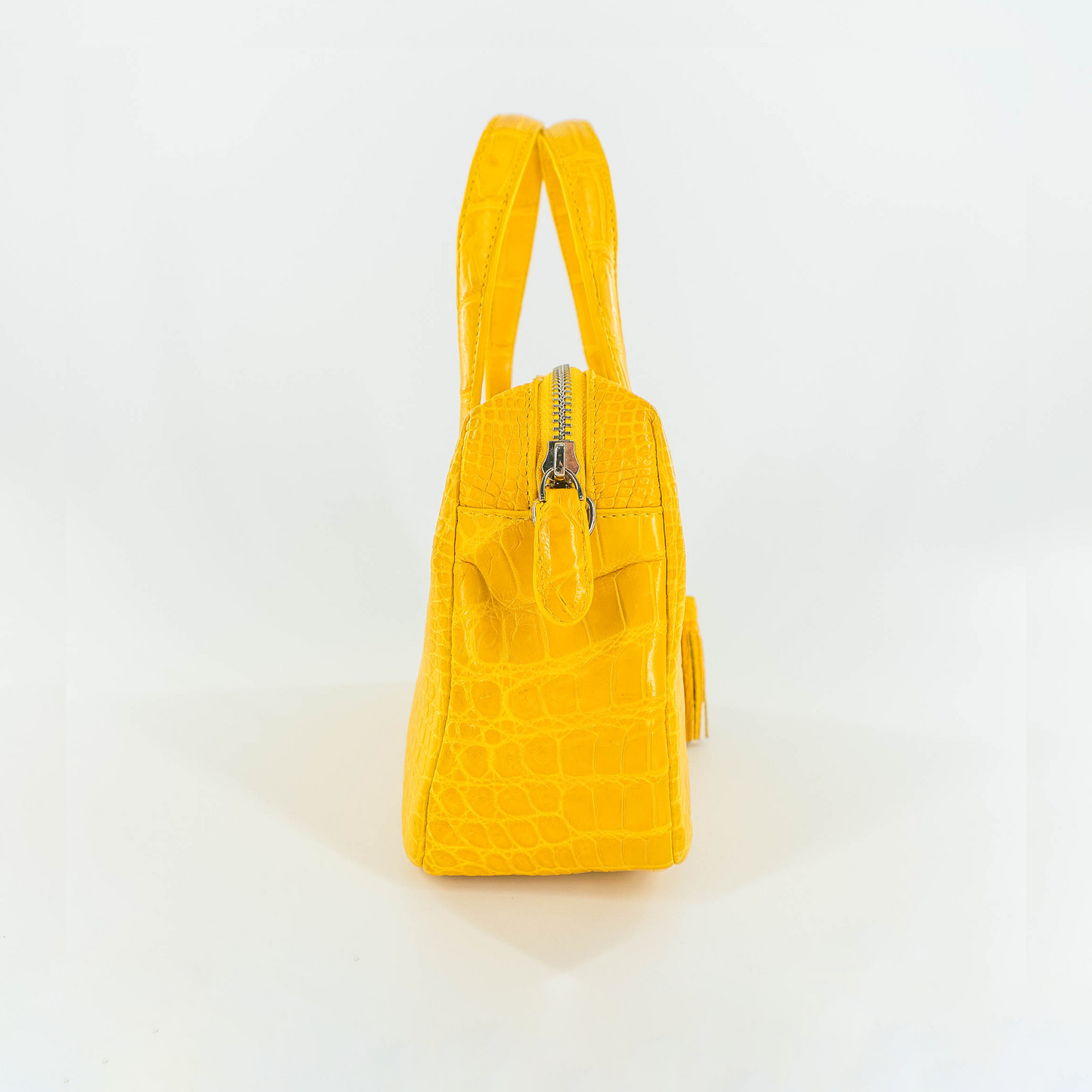 Lily Handbag in Matte Yellow Crocodile Belly Skin
