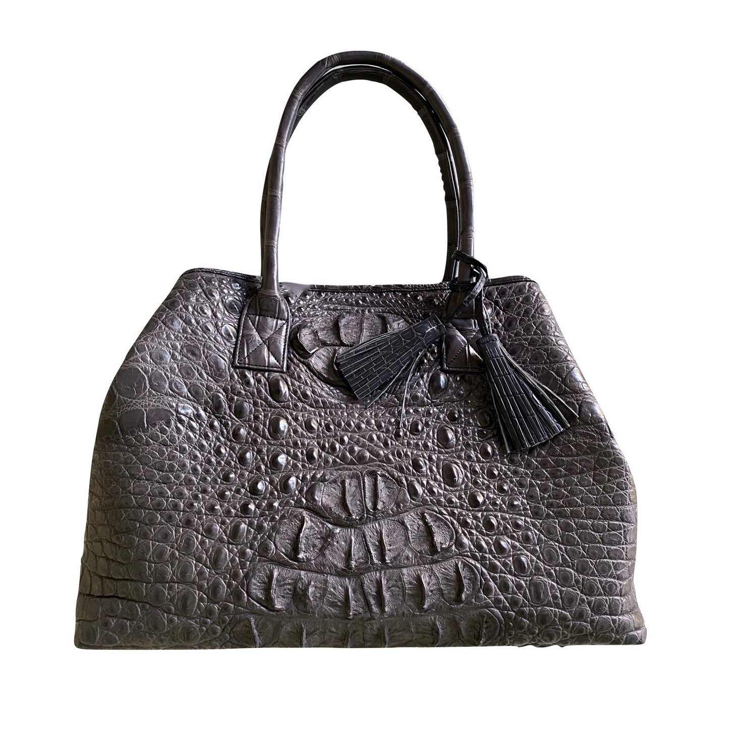 Rolls Royce Tote in Grey Hornback Crocodile Skin