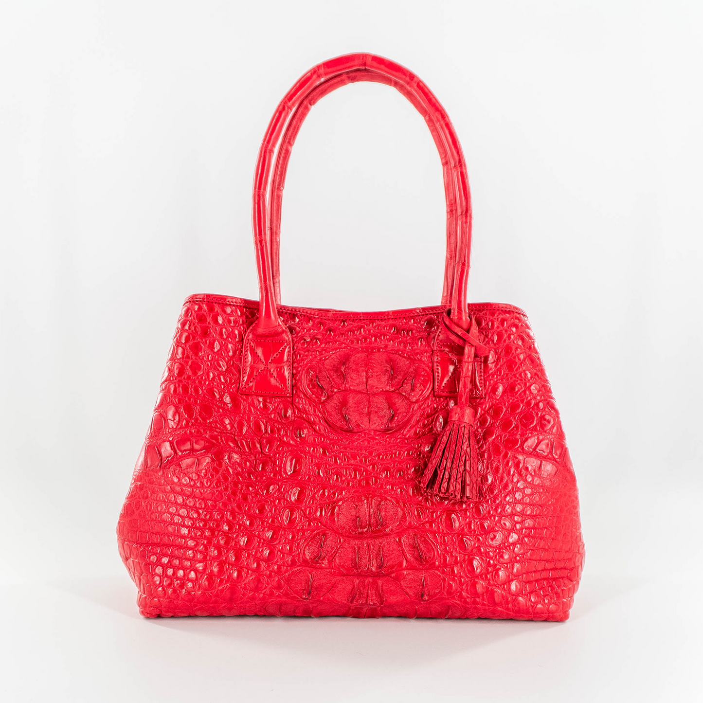 Rolls Royce Tote in Red Hornback Crocodile Skin