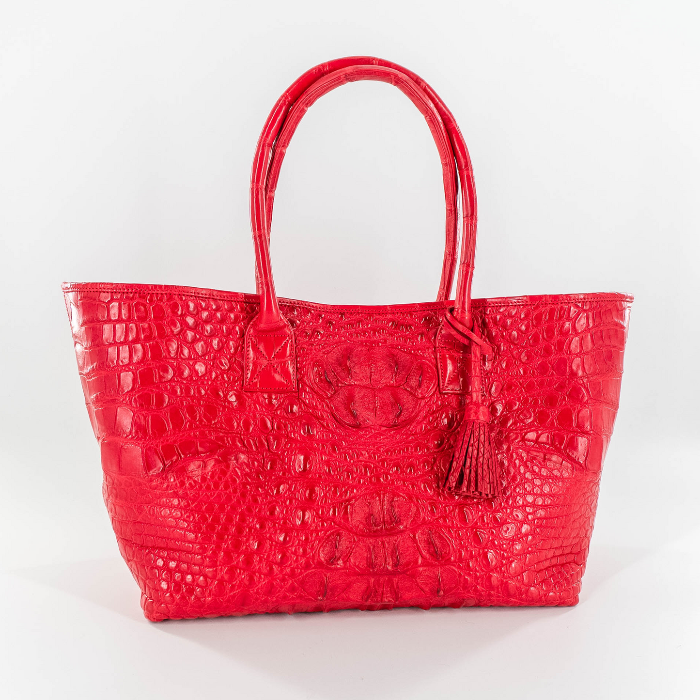 Rolls Royce Tote in Red Hornback Crocodile Skin